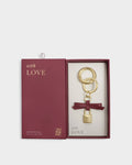 Katie Loxton Bow Padlock Boxed Keyring Cherry