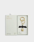 Katie Loxton Bow Padlock Boxed Keyring Black
