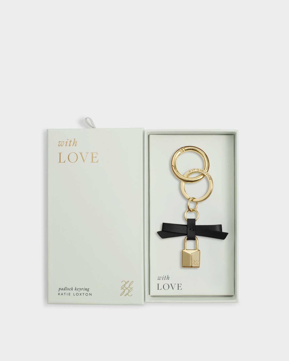 Katie Loxton Bow Padlock Boxed Keyring Black