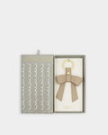 Katie Loxton Boxed Bow Keyring You Make My Life Bow-Tiful Light Taupe