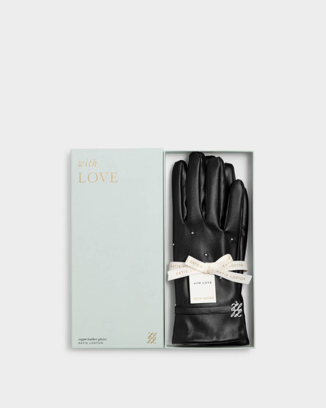 Katie Loxton Boxed Faux Leather Gloves Black