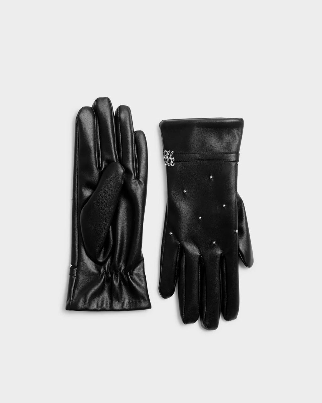 Katie Loxton Boxed Faux Leather Gloves Black