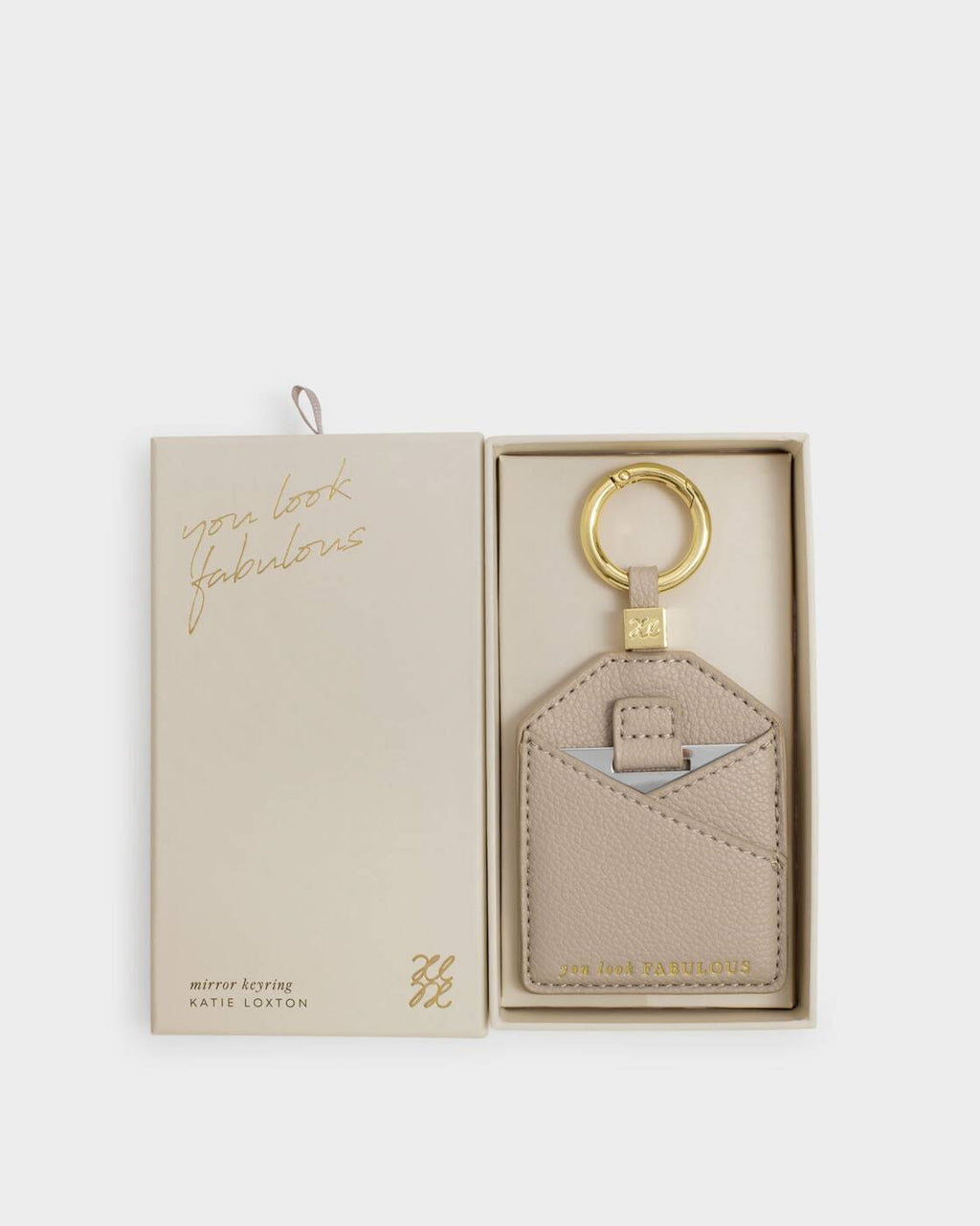 Katie Loxton Boxed Mirror Light Taupe You Look Fabulous