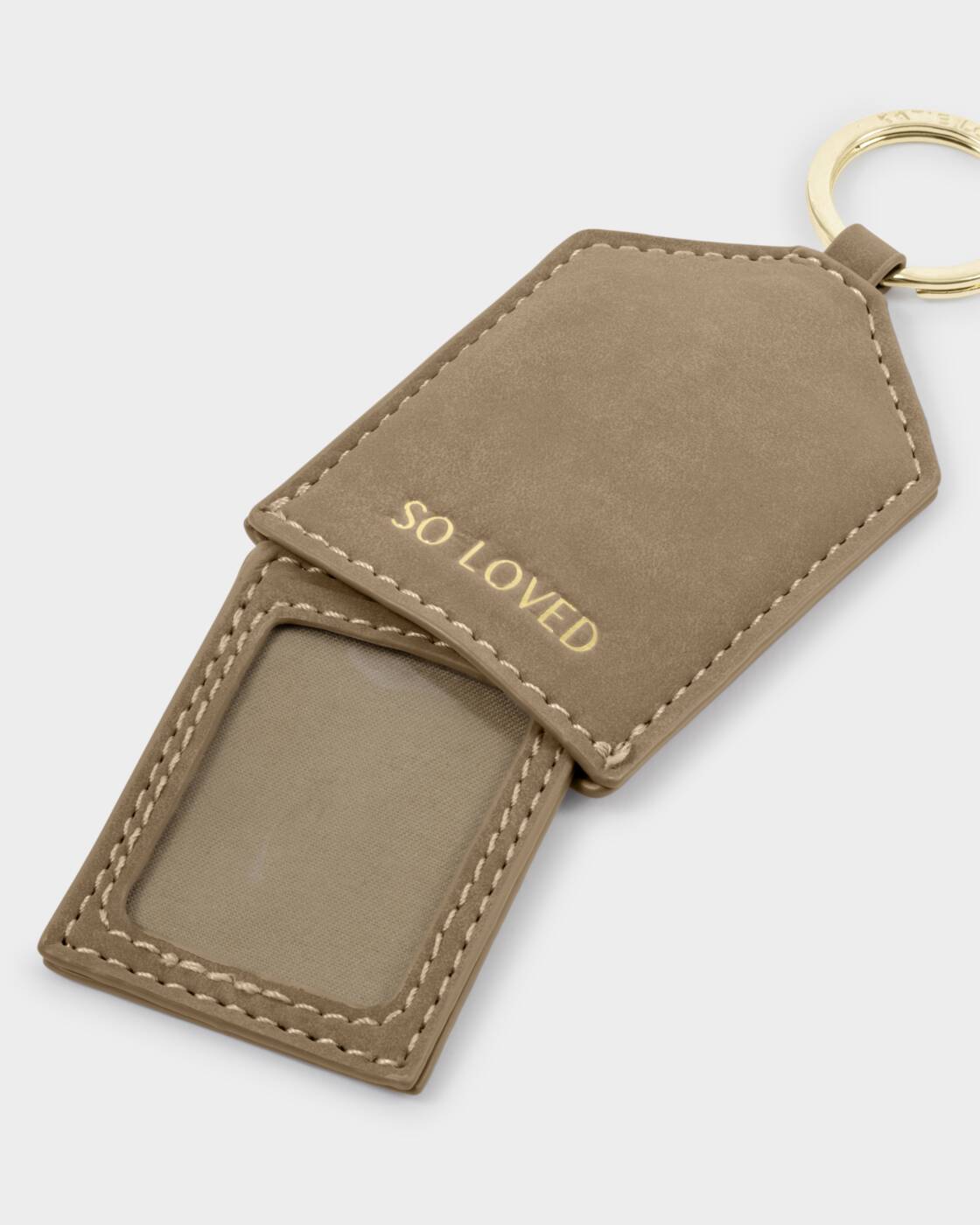 Katie Loxton Boxed Photo Keyring Taupe So Loved