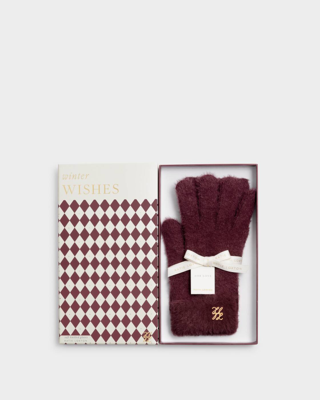 Katie Loxton Boxed Soft Knit Gloves Cherry