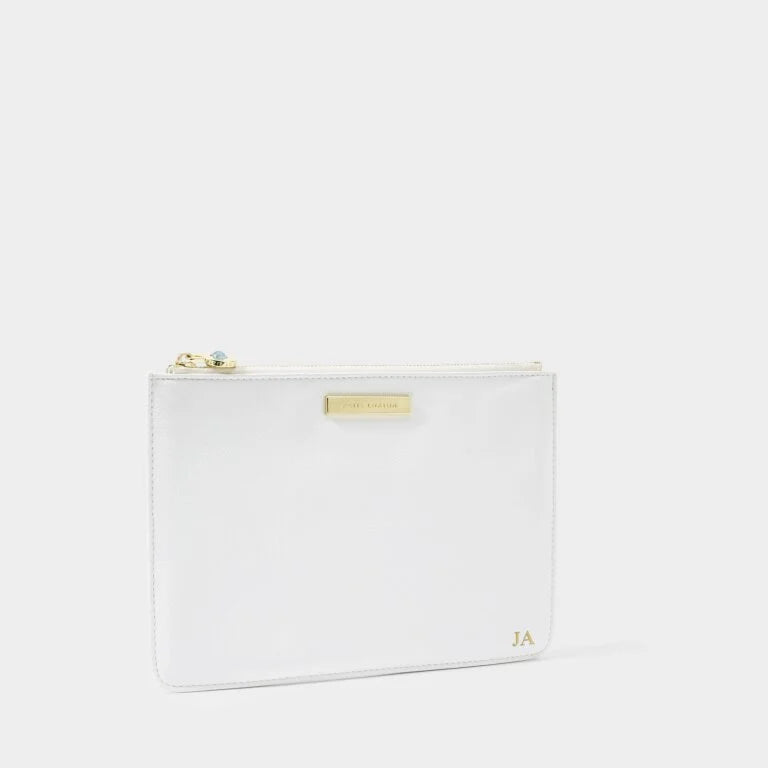 Katie Loxton Bridal Semi-Precious Stone Pouch White / Aqua