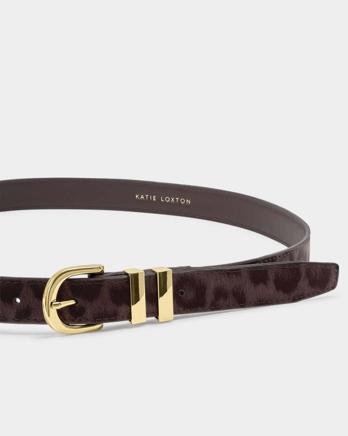 Katie Loxton Leopard Buckle Belt Chocolate Leopard M/L