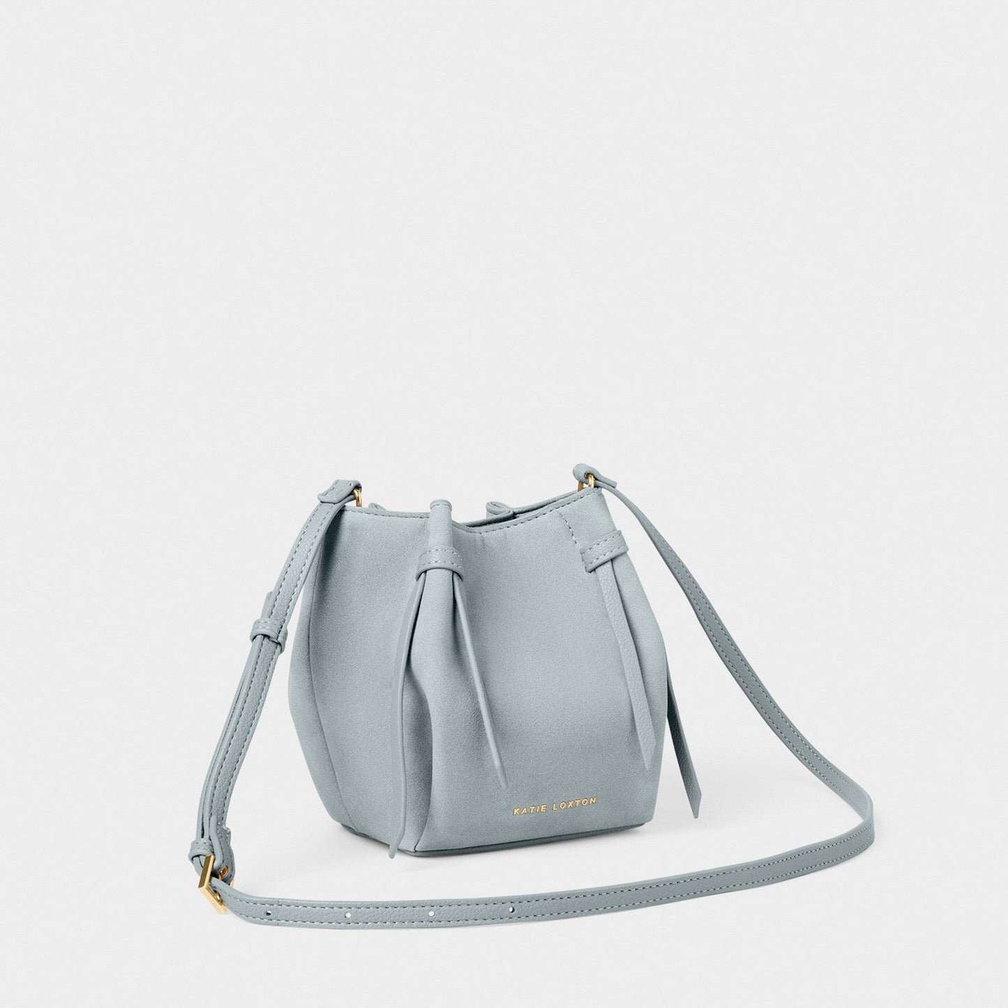Katie Loxton Celina Mini Suedette Bucket Bag Blue Mist Suedette