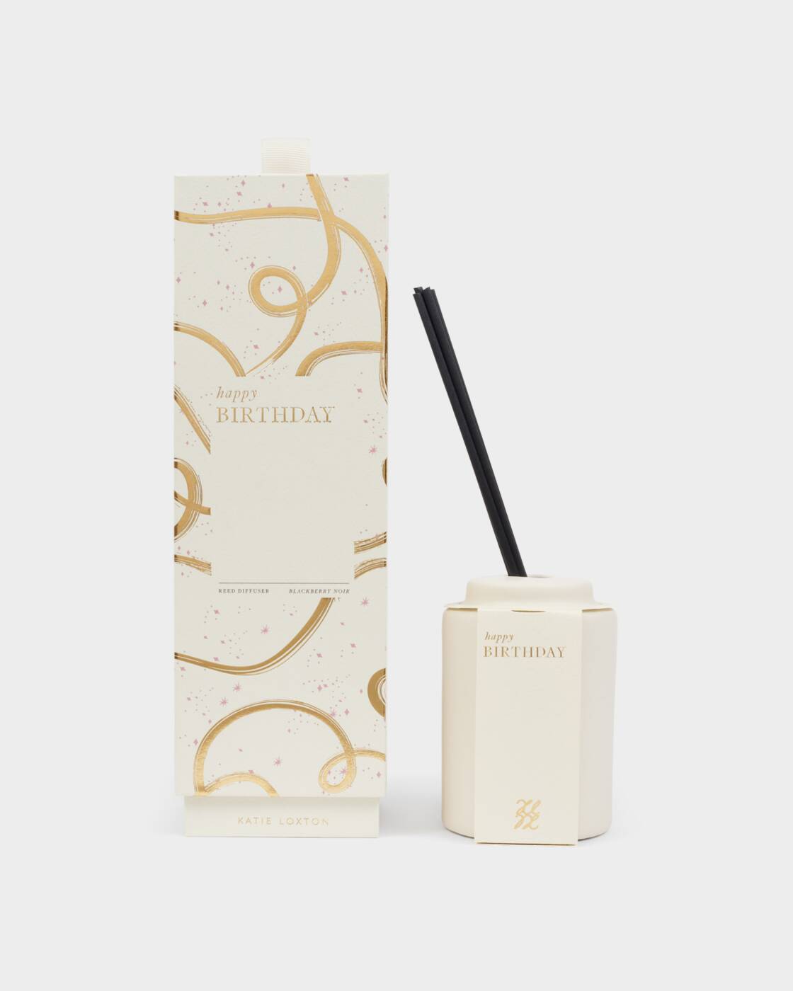Katie Loxton Ceramic Sentiment Reed Diffuser Happy Birthday Blackberry Noir
