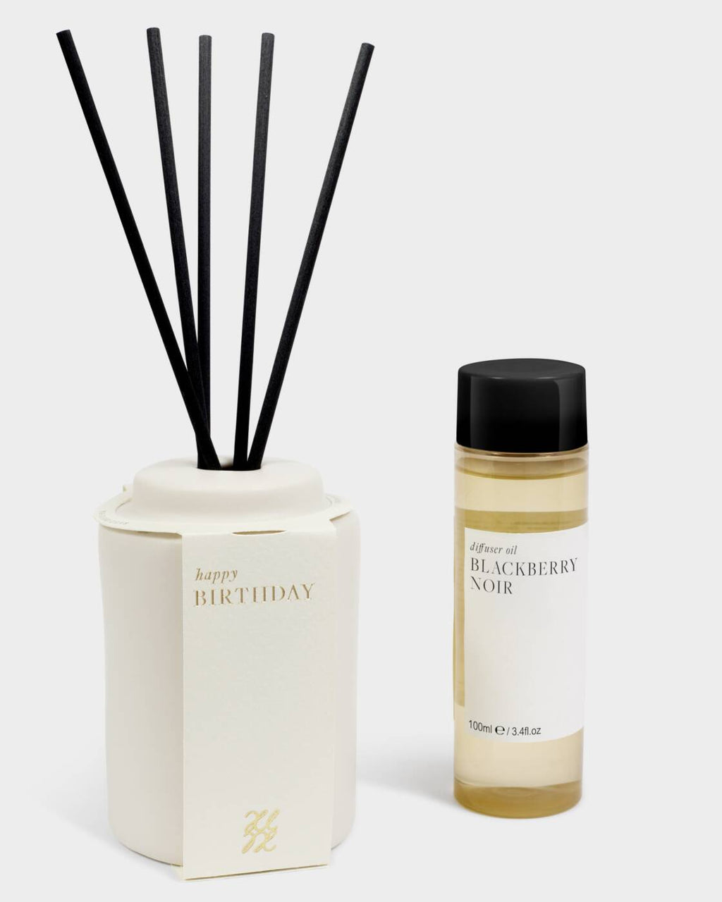 Katie Loxton Ceramic Sentiment Reed Diffuser Happy Birthday Blackberry Noir