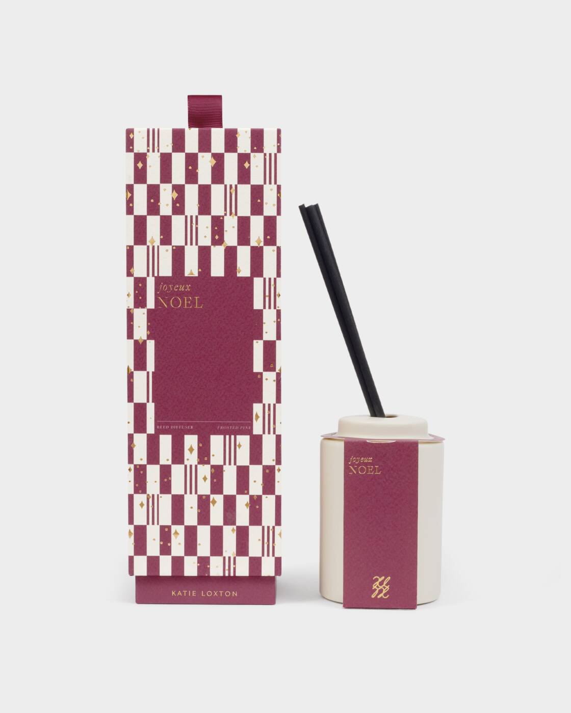 Katie Loxton Ceramic Sentiment Reed Diffuser Joyeux Noel Frosted Pine And Cedarwood