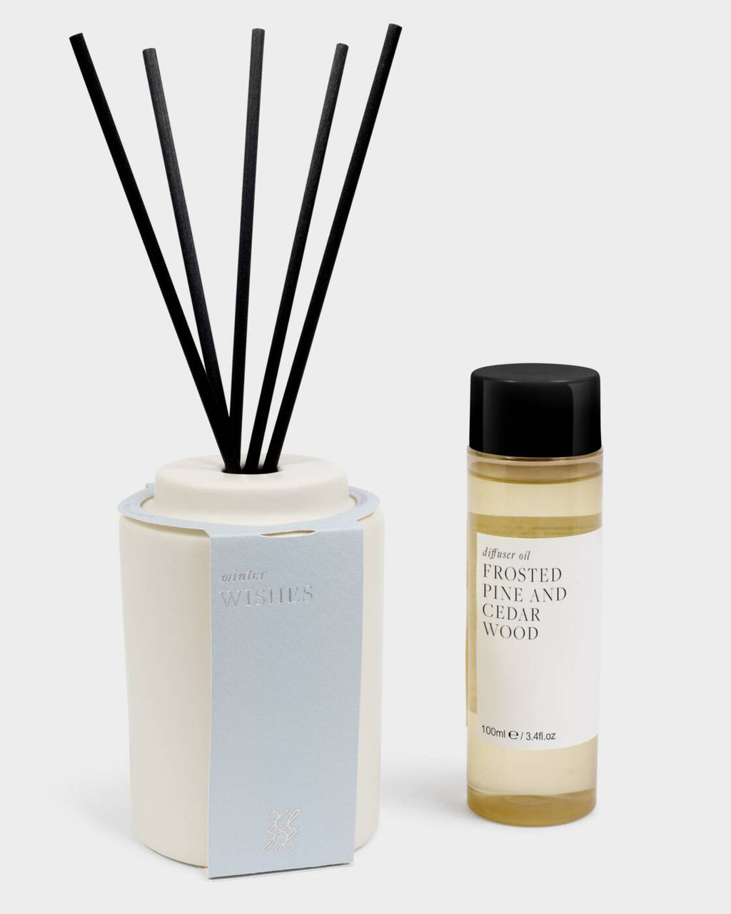 Katie Loxton Ceramic Sentiment Reed Diffuser Winter Wishes Frosted Pine And Cedarwood