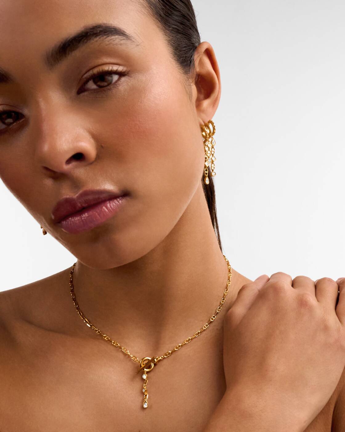 Katie Loxton Champagne Hour Necklace Gold Coated