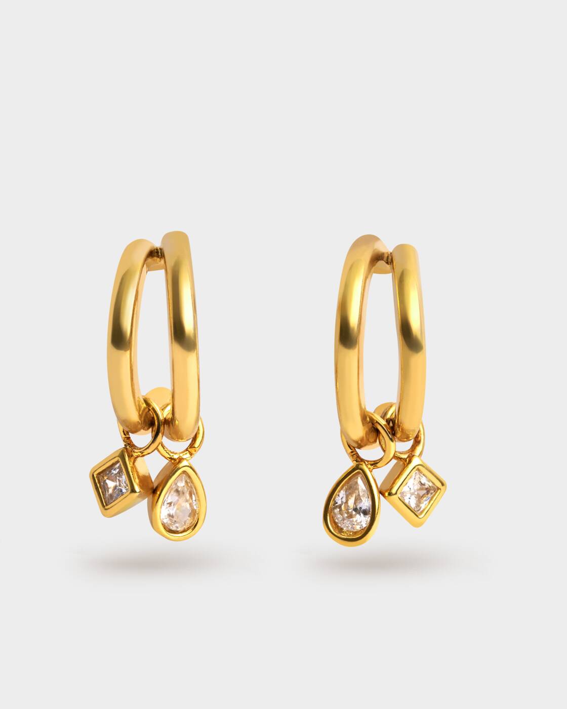 Katie Loxton Champagne Hour Small Drop Hoop Earrings Gold Coated