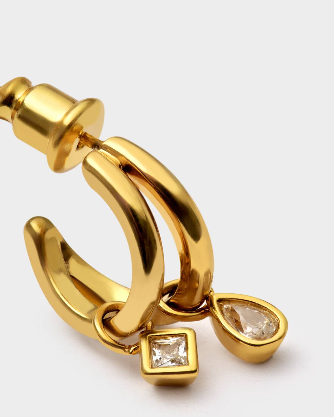 Katie Loxton Champagne Hour Small Drop Hoop Earrings Gold Coated