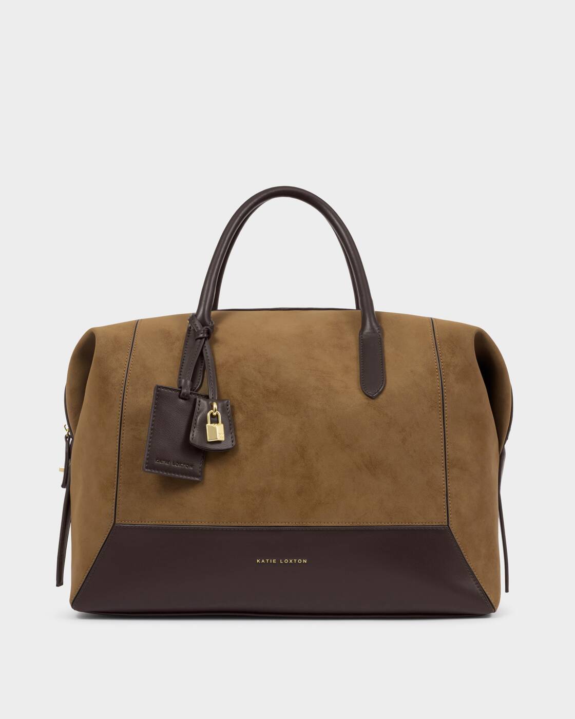 Katie Loxton Charlbury Cabin Bag Caramel Suedette Bitter Chocolate