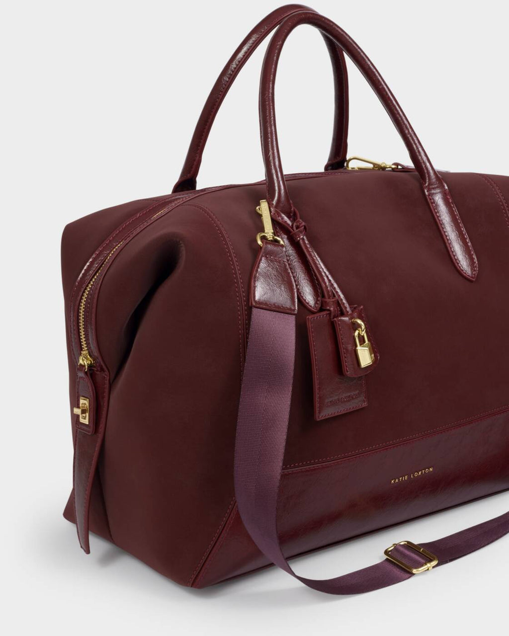 Katie Loxton Charlbury Cabin Bag Cherry Suedette Cherry Patent Crackle