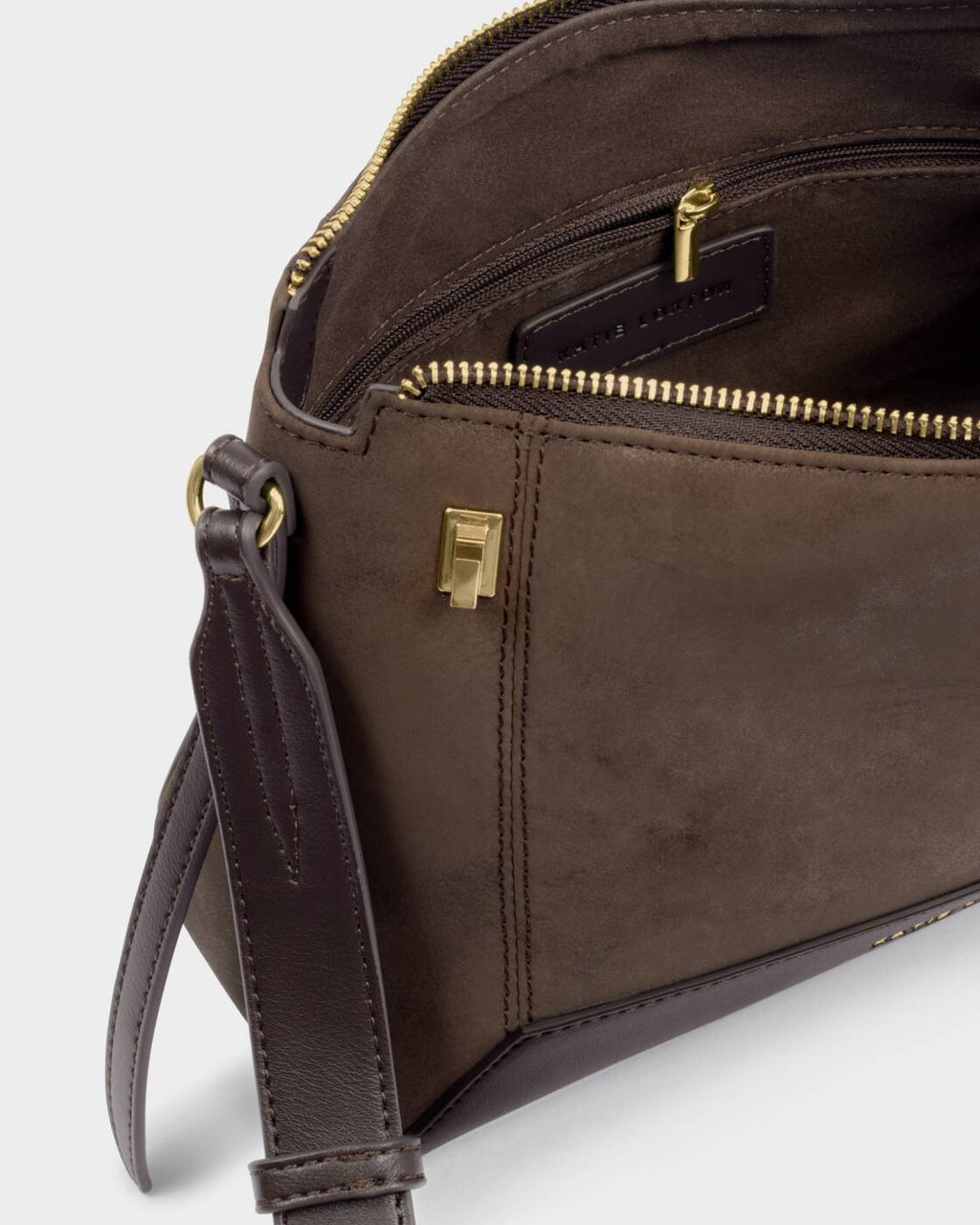 Katie Loxton Charlbury Crossbody Bag Bitter Chocolate Suedette Bitter Chocolate