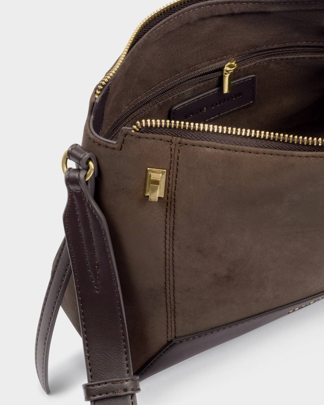 Katie Loxton Charlbury Crossbody Bag Bitter Chocolate Suedette Bitter Chocolate