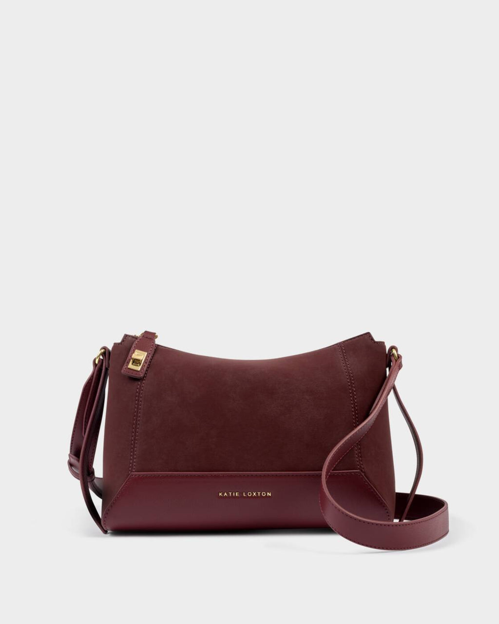 Katie Loxton Charlbury Crossbody Bag Cherry Suedette Cherry