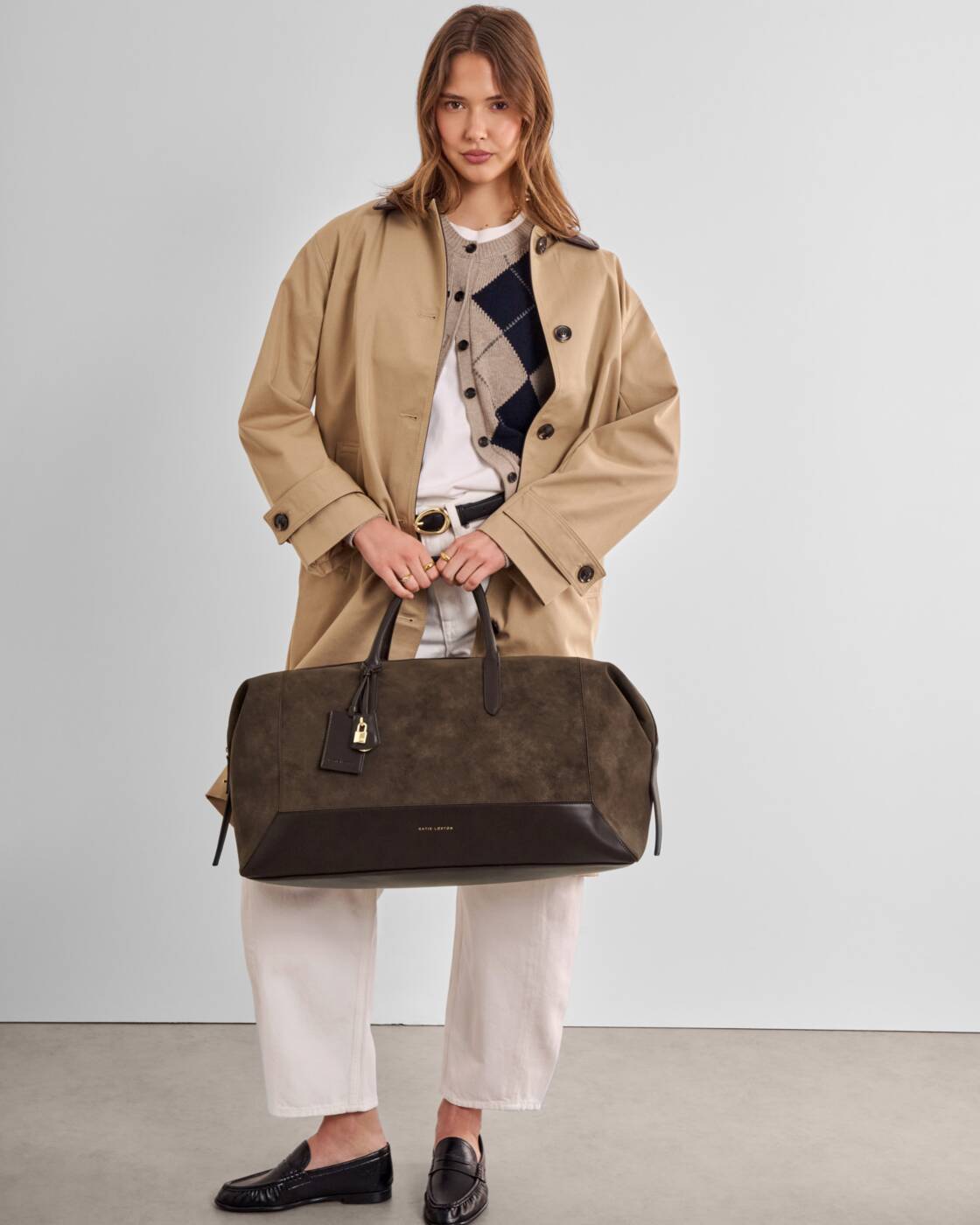 Katie Loxton Charlbury Weekend Bag Bitter Chocolate Suedette Bitter Chocolate