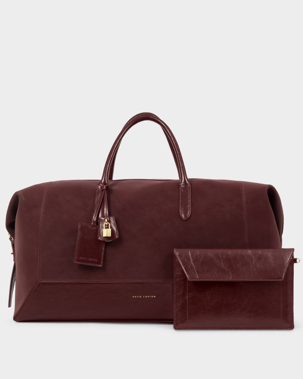 Katie Loxton Charlbury Weekend Bag Cherry Suedette Cherry Patent Crackle