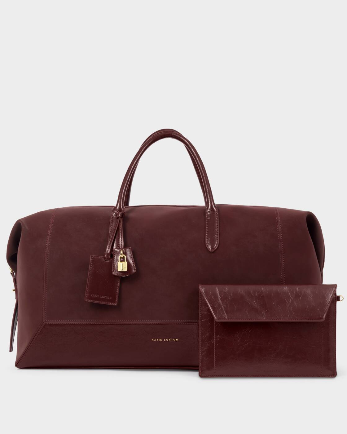 Katie Loxton Charlbury Weekend Bag Cherry Suedette Cherry Patent Crackle