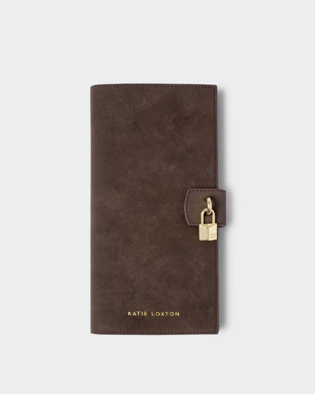 Katie Loxton Charlbury Travel Wallet Chocolate Suedette