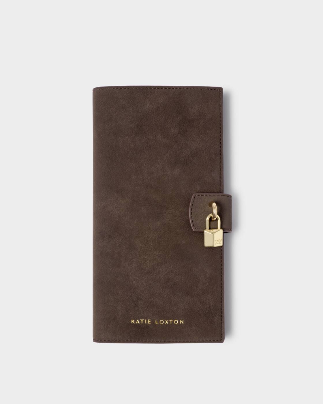 Katie Loxton Charlbury Travel Wallet Chocolate Suedette