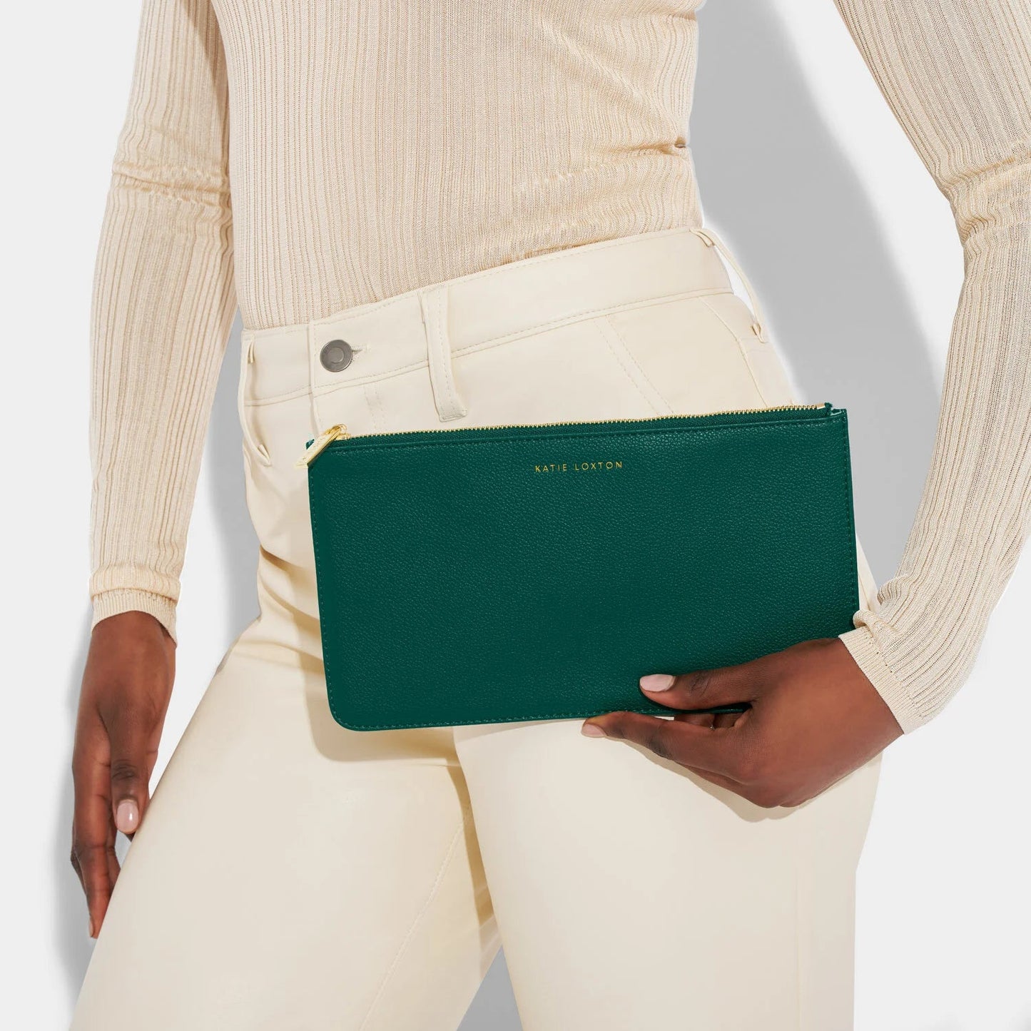 Katie Loxton Christmas Pouch Be Merry And Bright Emerald Green
