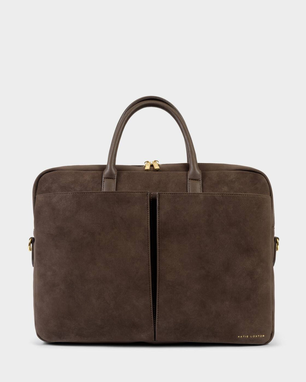 Katie Loxton City Laptop Bag Chocolate Suedette Chocolate