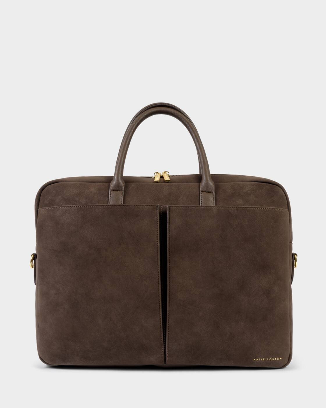 Katie Loxton City Laptop Bag Chocolate Suedette Chocolate