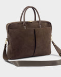 Katie Loxton City Laptop Bag Chocolate Suedette Chocolate