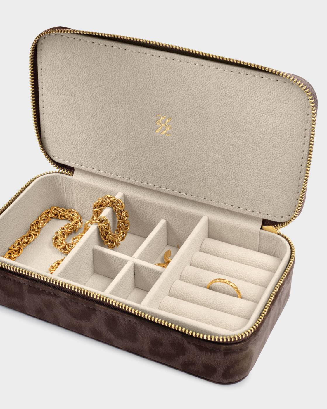 Katie Loxton Classic Jewellery Box Chocolate Leopard