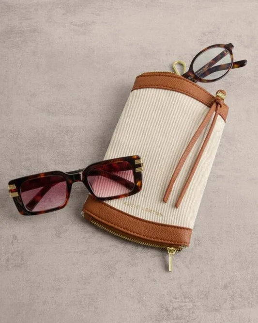 Katie Loxton Clip On Sunglasses Case Canvas/Cognac