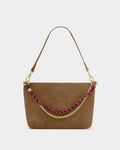Katie Loxton Cord Small Shoulder Bag Caramel Suedette