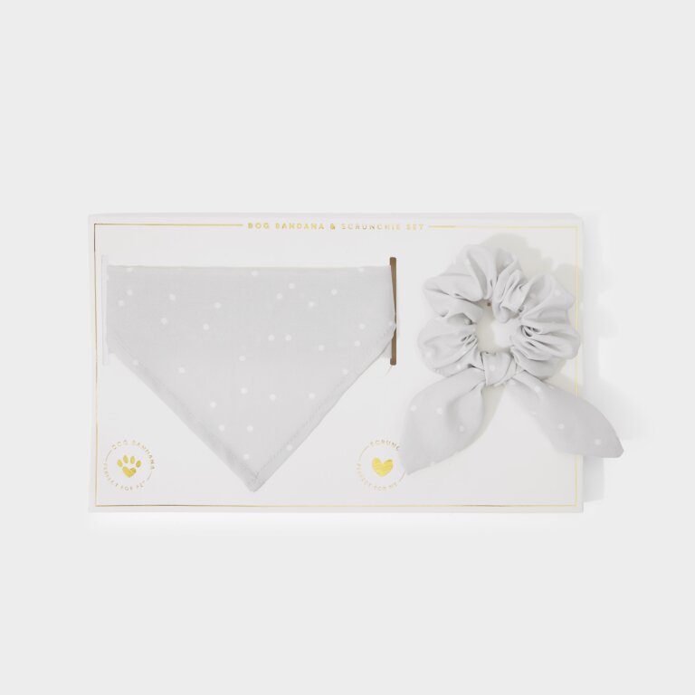 Katie Loxton Dog Bandana & Scrunchie Set Grey