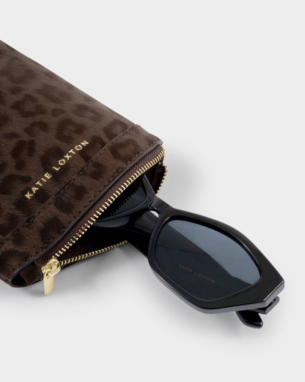 Katie Loxton Duo Sunglasses Case Chocolate Leopard