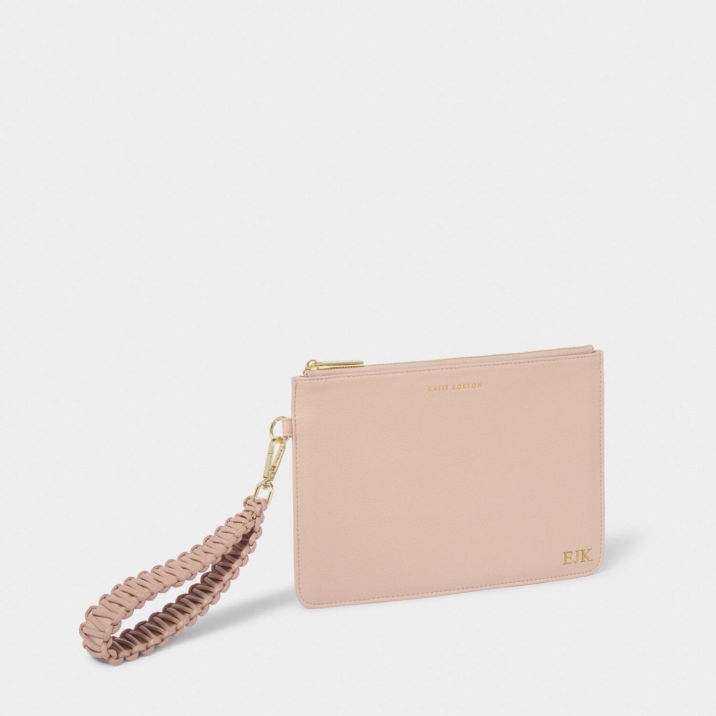 Katie Loxton Ella Braided Wristlet Pouch Nude Pink