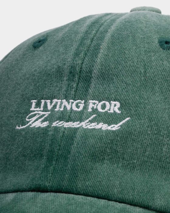 Katie Loxton Embroidered Cap Living For The Weekend Green One Size