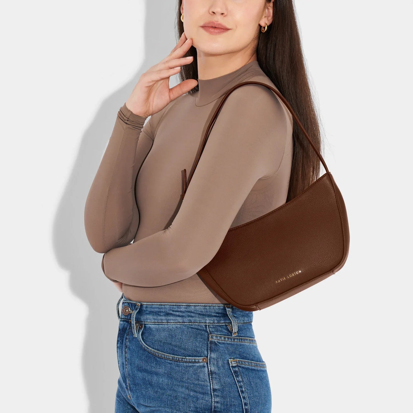 Katie Loxton Fara Small Shoulder Bag Chocolate