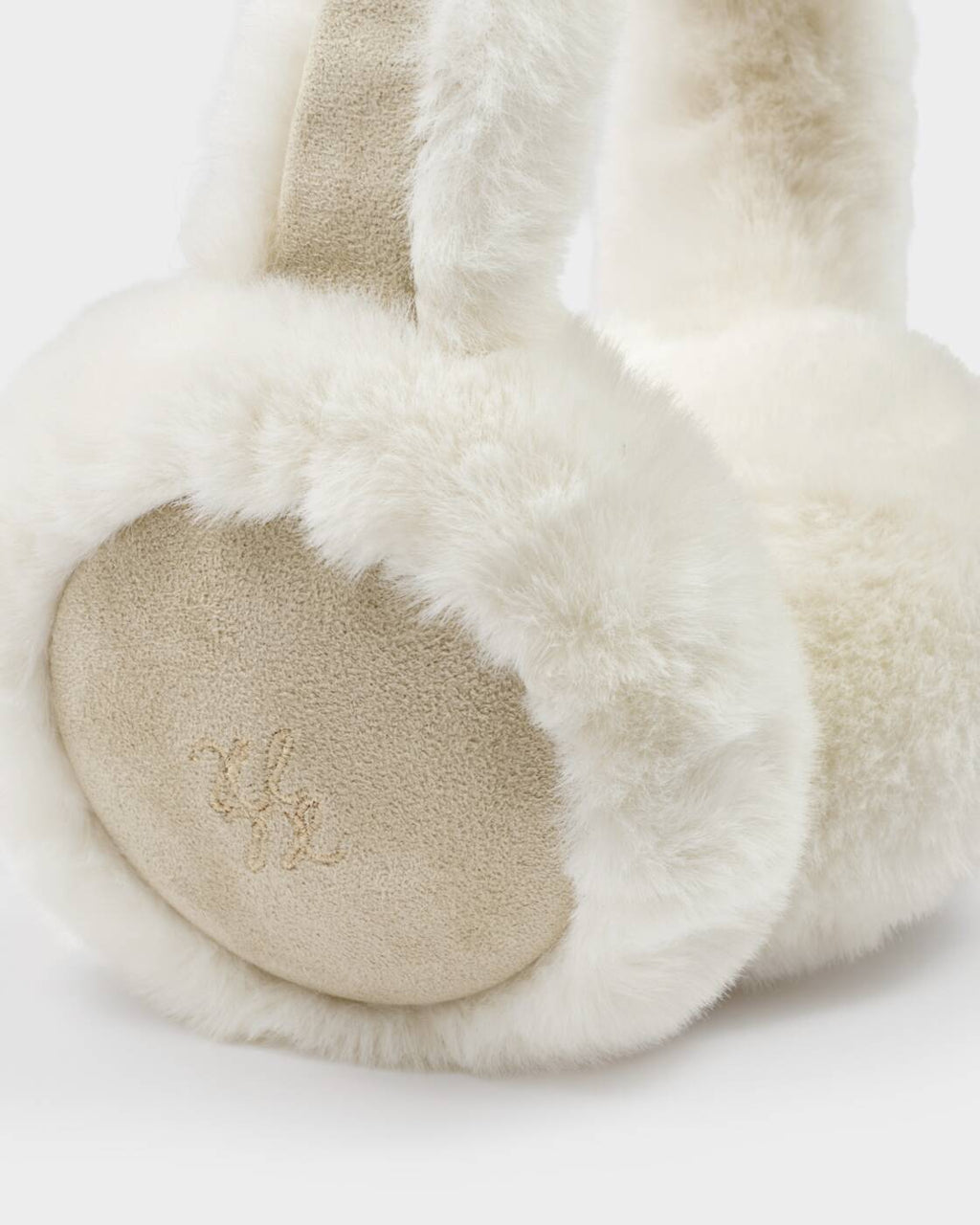 Katie Loxton Faux Suede Earmuffs Taupe Cream