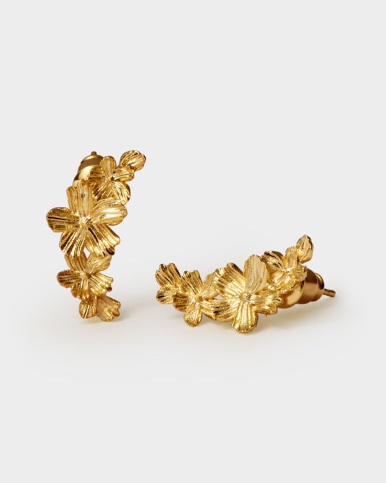Katie Loxton Floramour Crawler Earrings Gold Coated