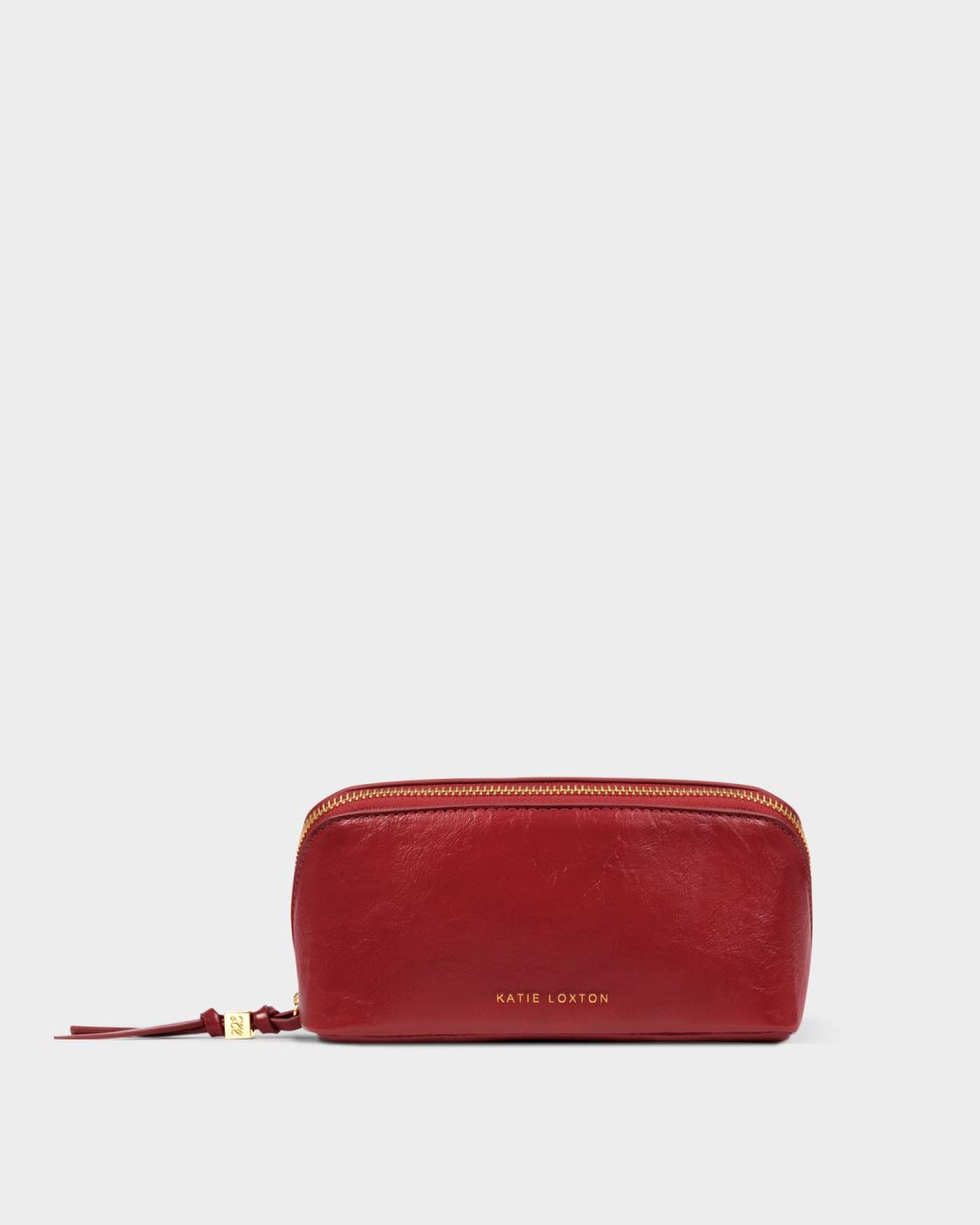 Katie Loxton Fold-Out Mirror Make Up Bag Crimson Patent Crackle