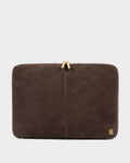 Katie Loxton Folio Laptop Case Chocolate Suedette