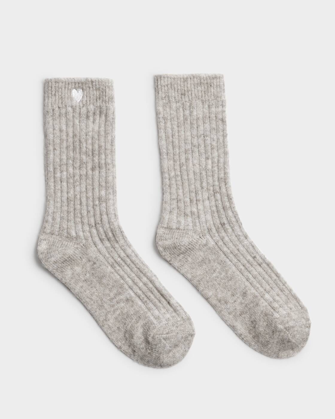 Katie Loxton Gift Boxed Chunky Knit Socks Heart Mink One Size