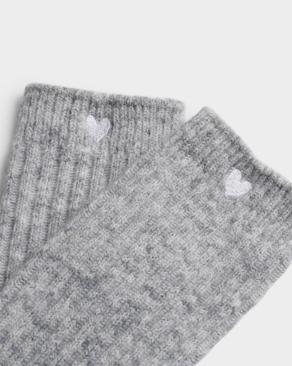 Katie Loxton Gift Boxed Chunky Knit Socks Heart Pale Grey One Size