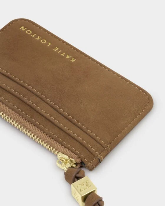 Katie Loxton Gift Boxed Coin & Cardholder Caramel Suedette