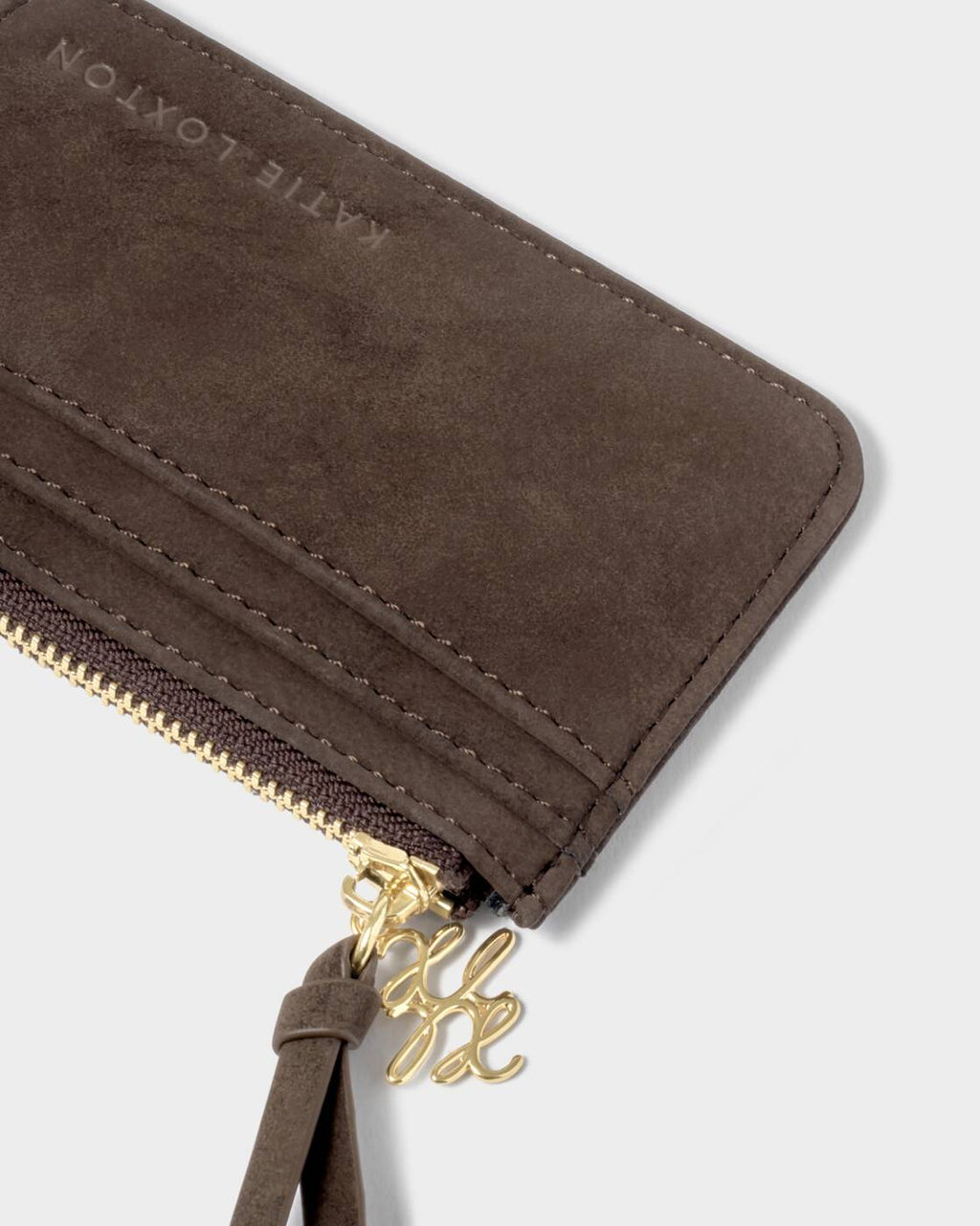 Katie Loxton Gift Boxed Coin & Cardholder Chocolate Suedette