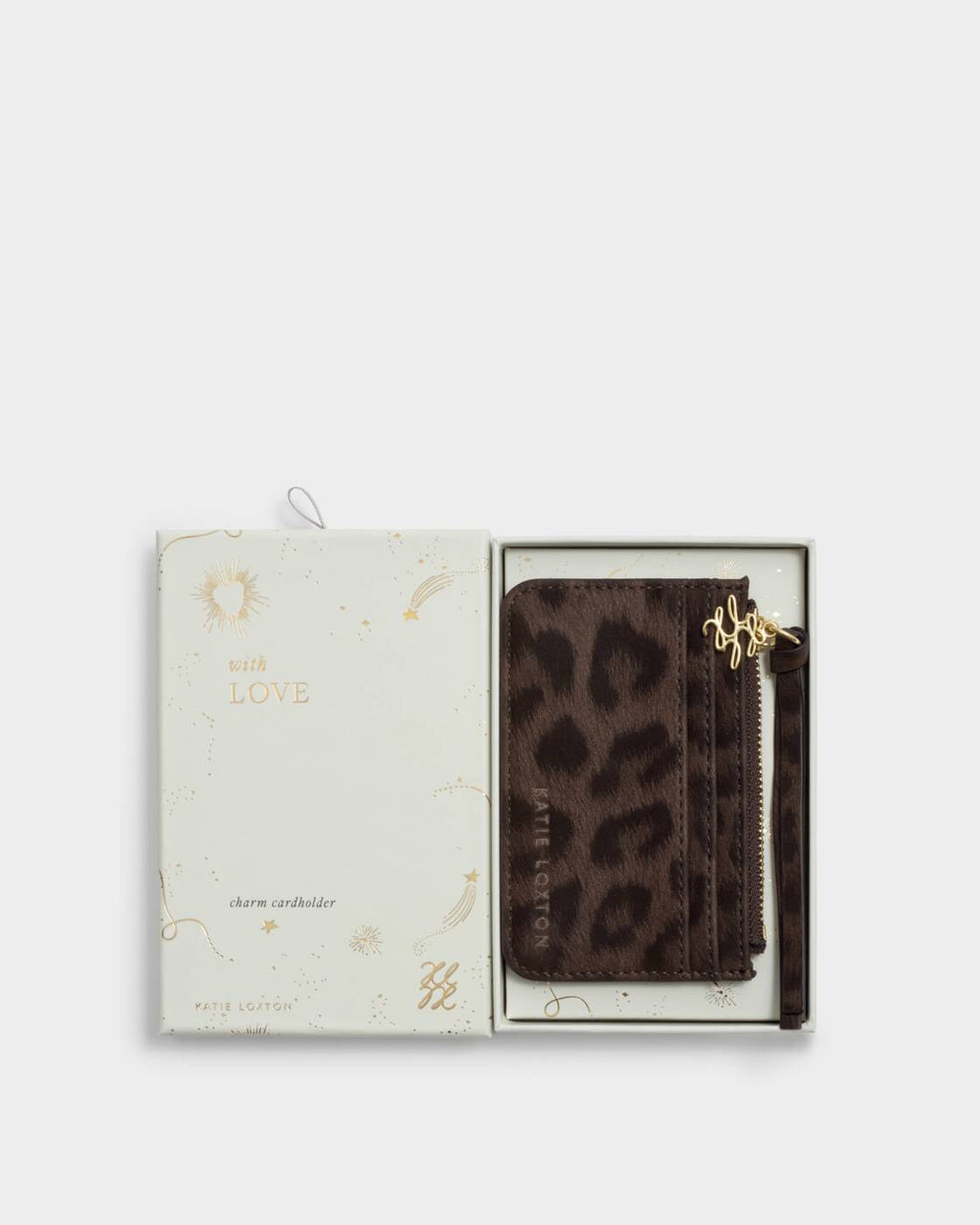 Katie Loxton Gift Boxed Coin & Cardholder Chocolate Leopard